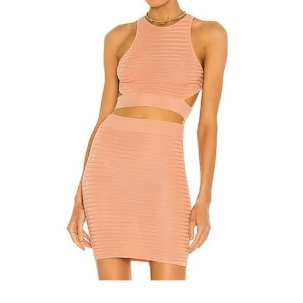 Michael Costello x Revolve Ambrose Mini Skirt in Blush Pink Size XL